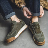 Vintage Suede Sneakers Man Green Breathable Original Men's Sneakers Fashion Platform