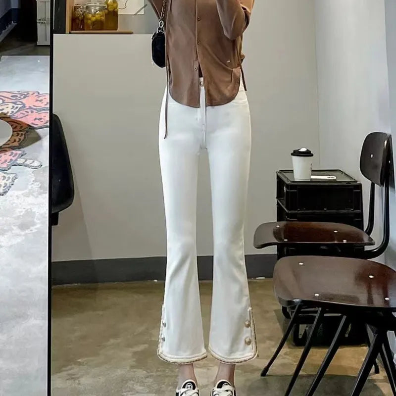 Waist Straight Trousers Elegant Office Ladies Aesthetic