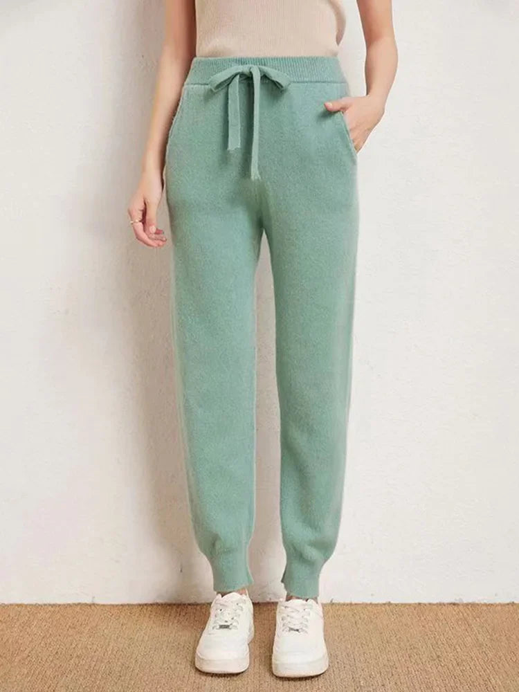 Wool Knitted Trousers Casual Sweatpants Korean