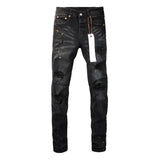 Fashion 2024 Jeans High Street Patch Retro Straight Leg Jeans