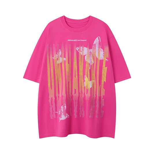 Women Butterfly Graphic T-Shirt Oversize Casual Summer