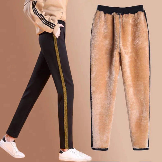 Winter Fleecing Lamb Wool Plush Pencil Pants