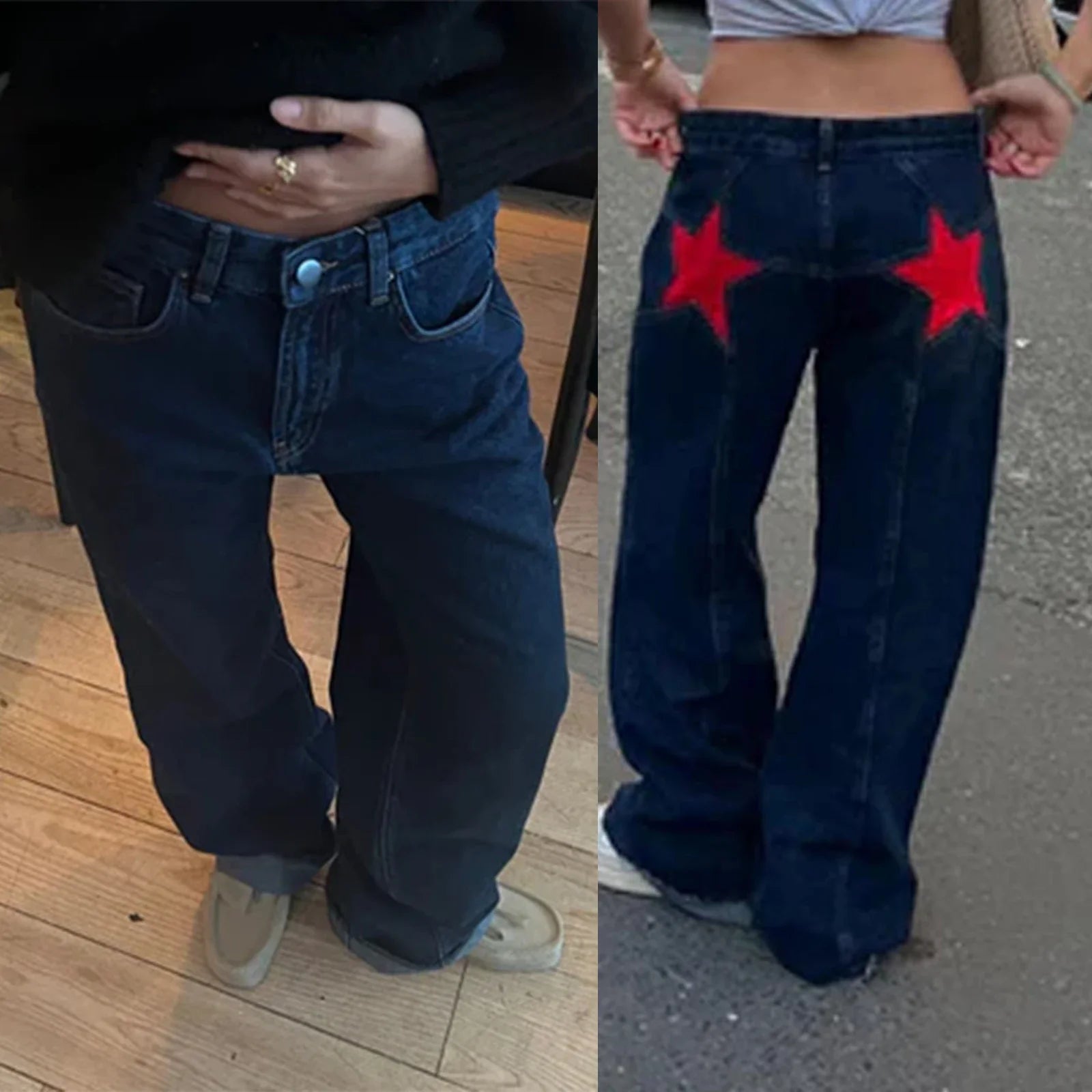 American Retro Five-Pointed Star Jeans