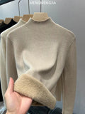 Turtleneck Winter Sweater Women Elegant Thicken