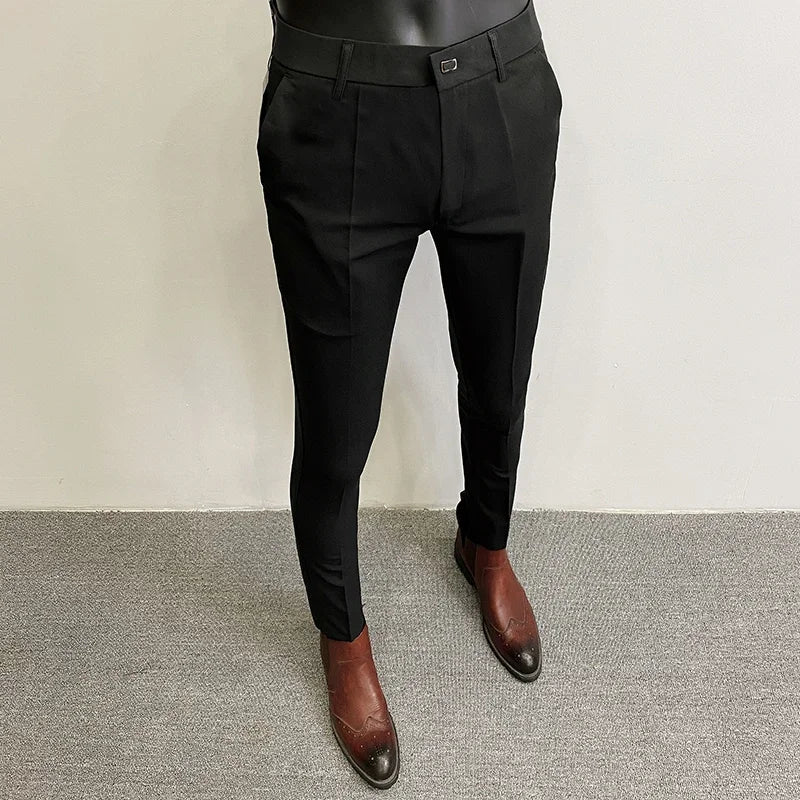 Men Suit Pants 2024 Spring Trousers Stretch Slim Pantalone