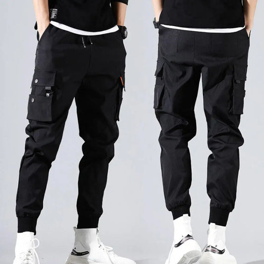 Cargo Pants Multi Pocket Drawstring Outdoor Man Sweatpants Male Hip Hop Joggers