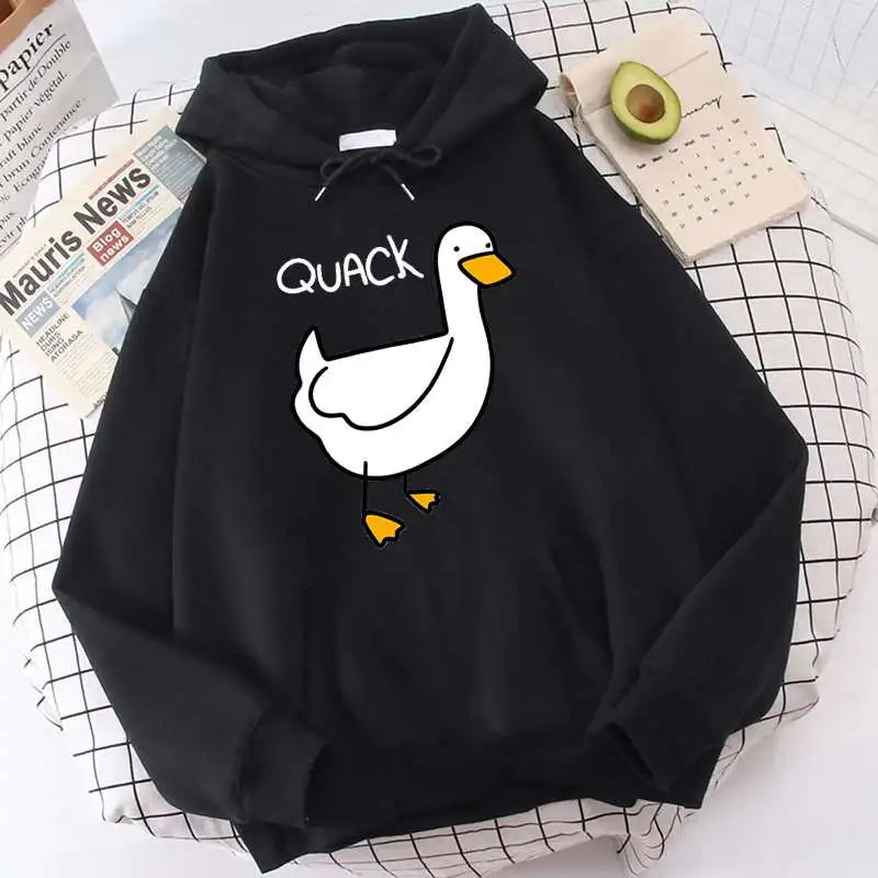 Cute Cartoon Duck Pattern Printed Hoodie