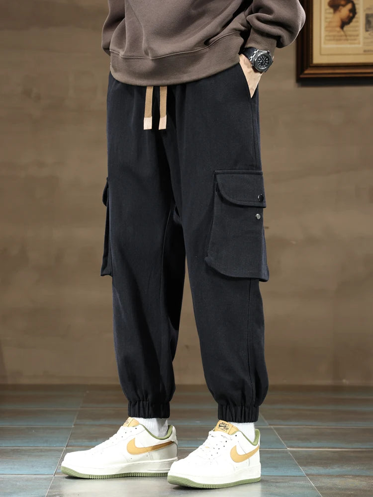 Streetwear Washed Casual Baggy Pants Loose Trousers Male