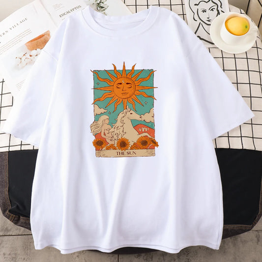 Tarot Card The Sun T-Shirt Men